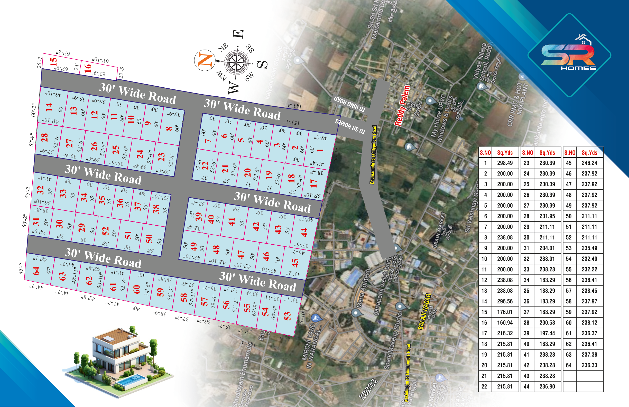 SR Homes Plot Layout Map Warangal